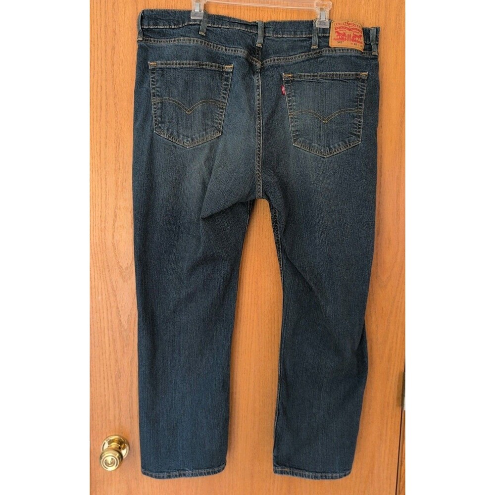 Levis 541 Athletic Fit Jeans Mens 42 Blue Denim Logo Mid Rise 42x30